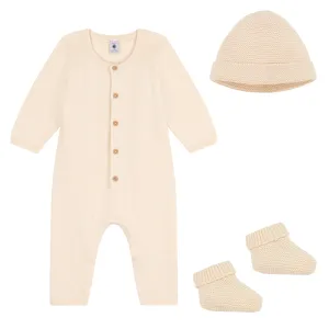 Petit Bateau Baby Beige Knit Ensemble