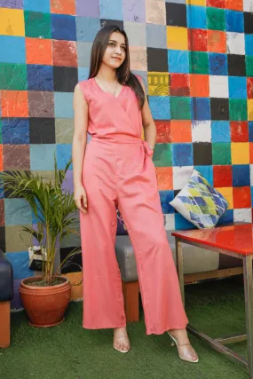 Pink Cotton Jumpsuit