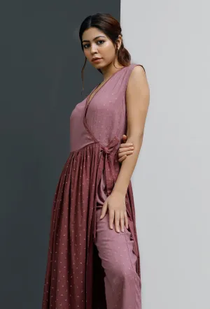 Pink-Pump V-neck Jumpsuit dress