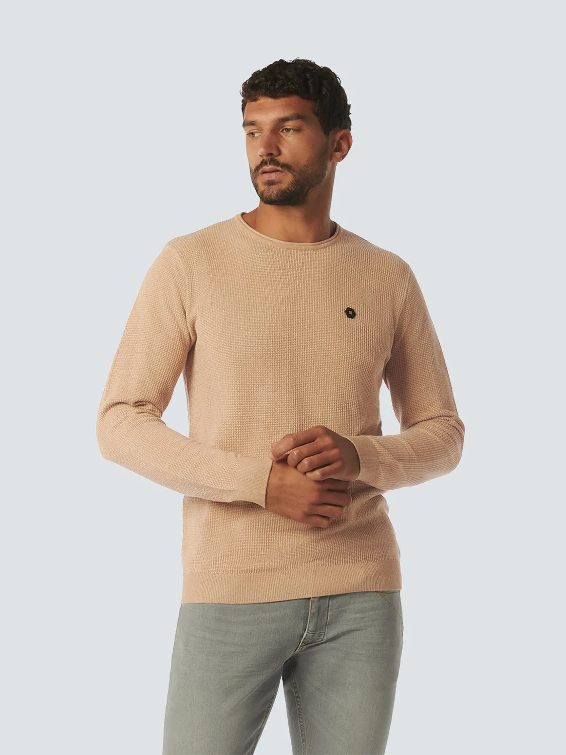 Pullover Crewneck 2 Coloured Jacquard | Desert