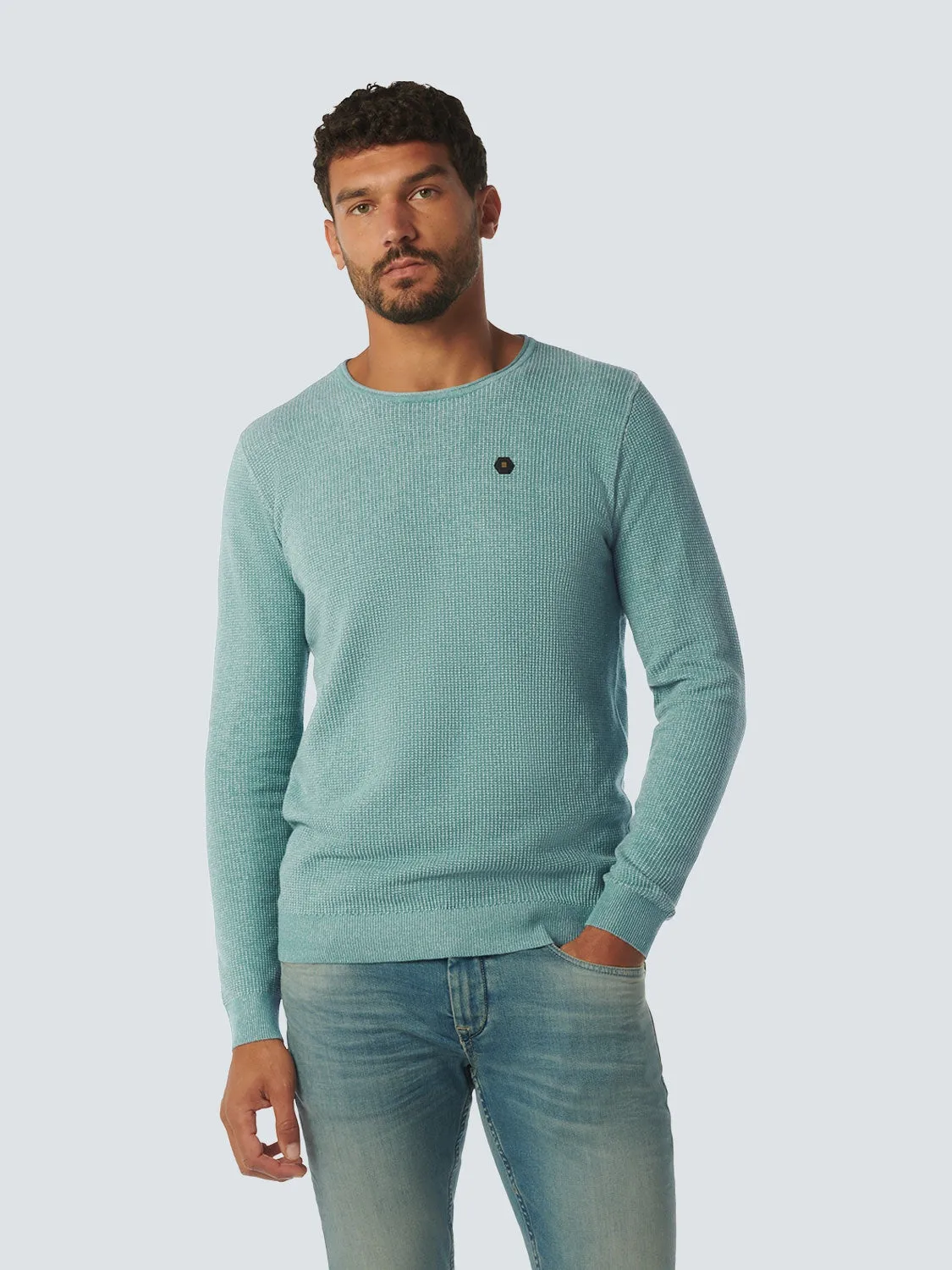 Pullover Crewneck 2 Coloured Jacquard | Pacific