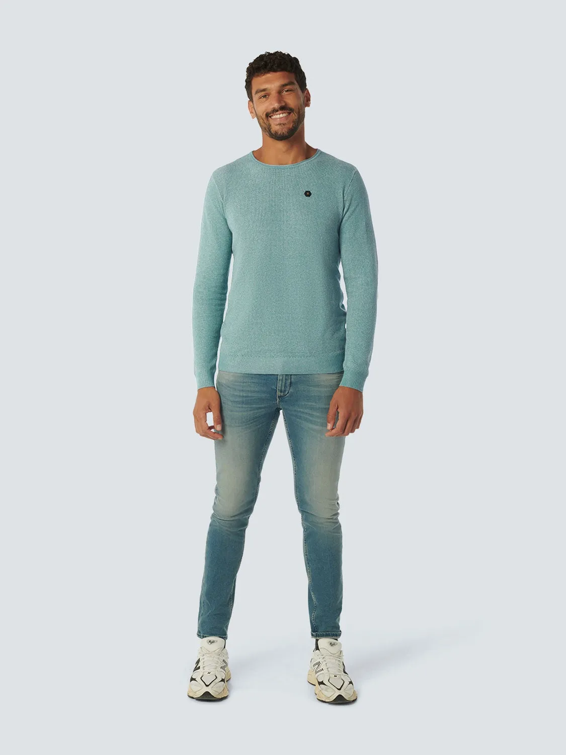 Pullover Crewneck 2 Coloured Jacquard | Pacific