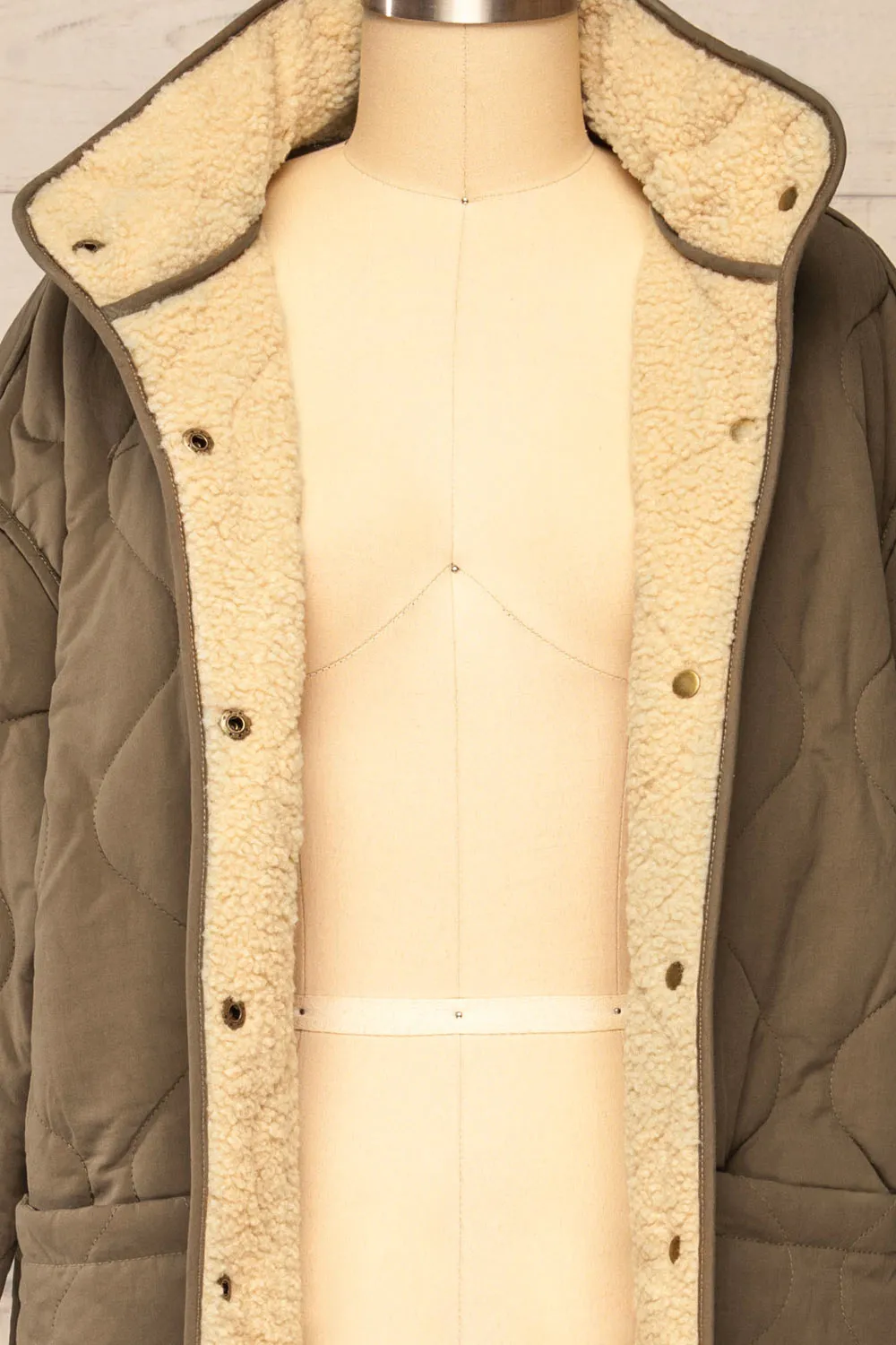 Quelimane | Long Quilted Khaki Coat