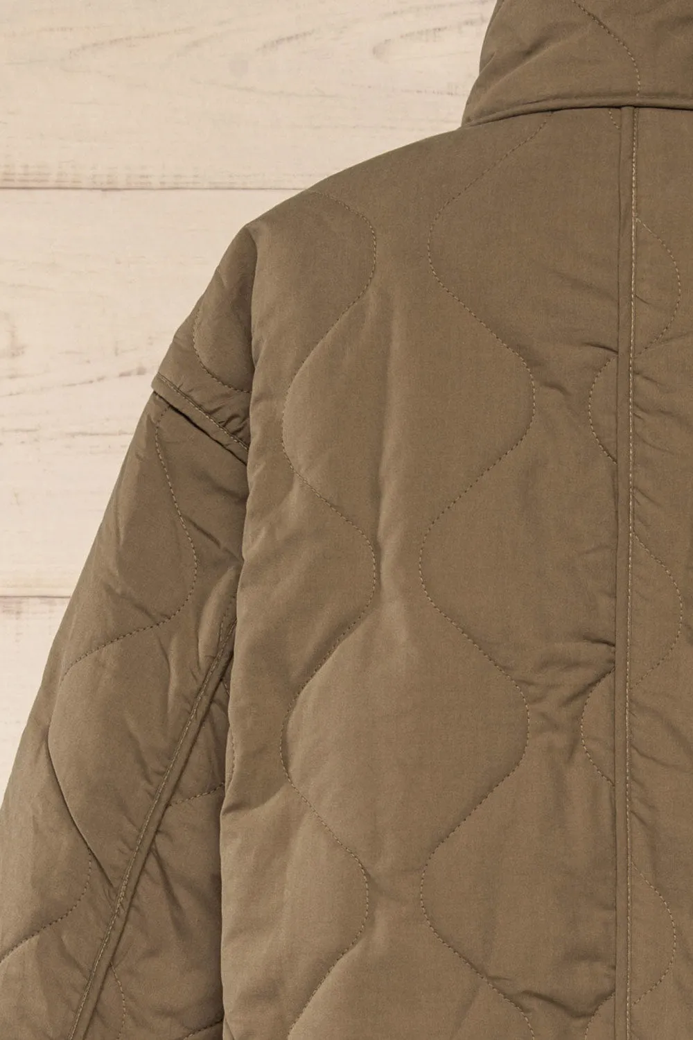 Quelimane | Long Quilted Khaki Coat