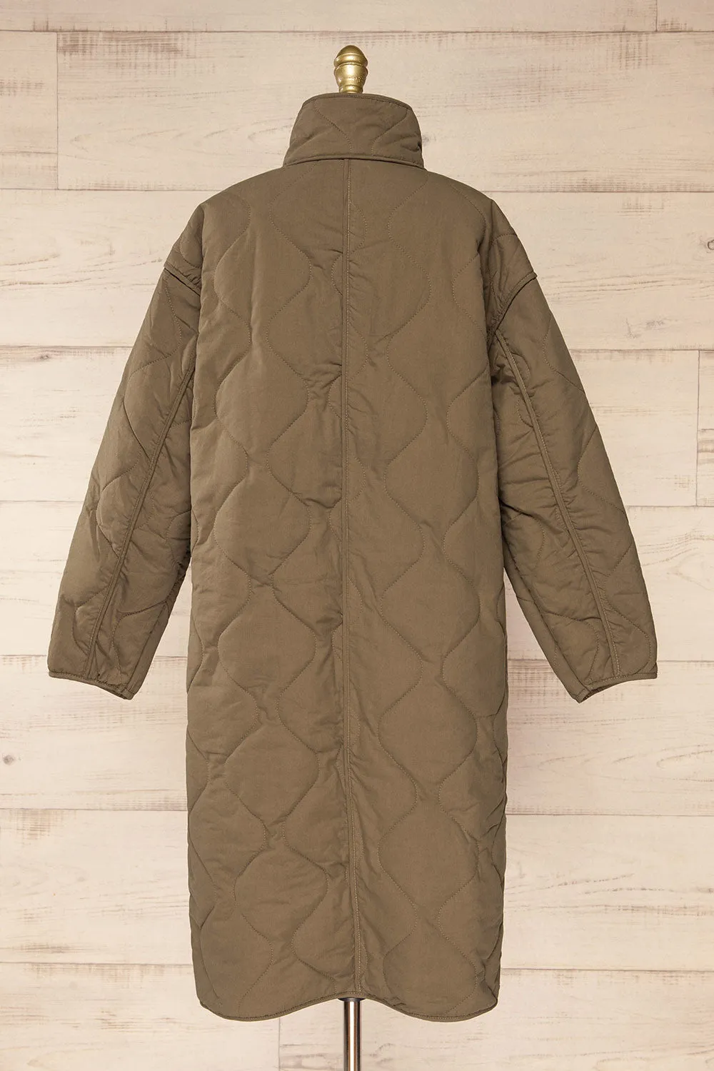 Quelimane | Long Quilted Khaki Coat