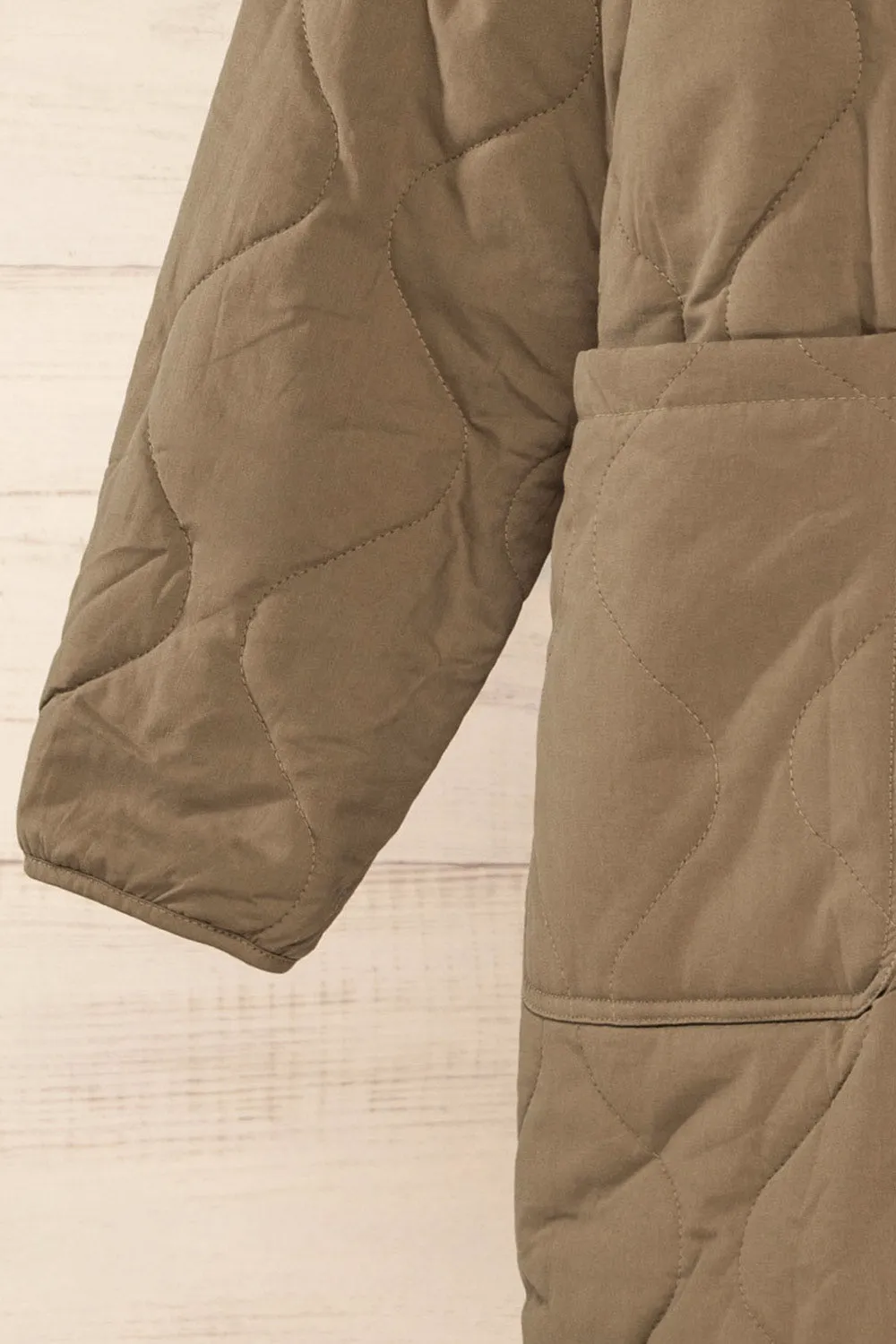 Quelimane | Long Quilted Khaki Coat