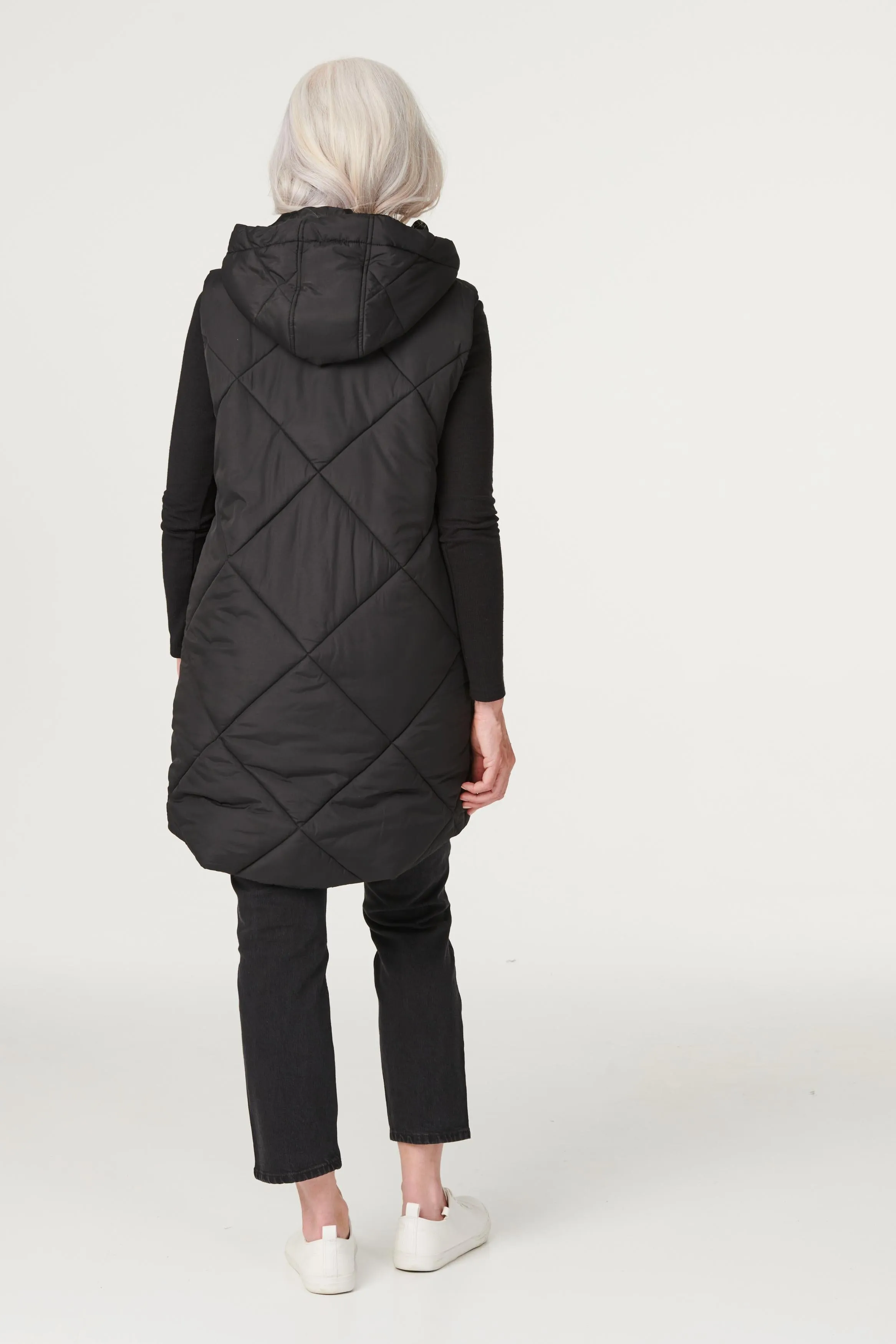 Quilted Longline Puffer Vest