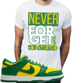 "Never forget why you started" T-shirt to Match Dunk's Brazil's