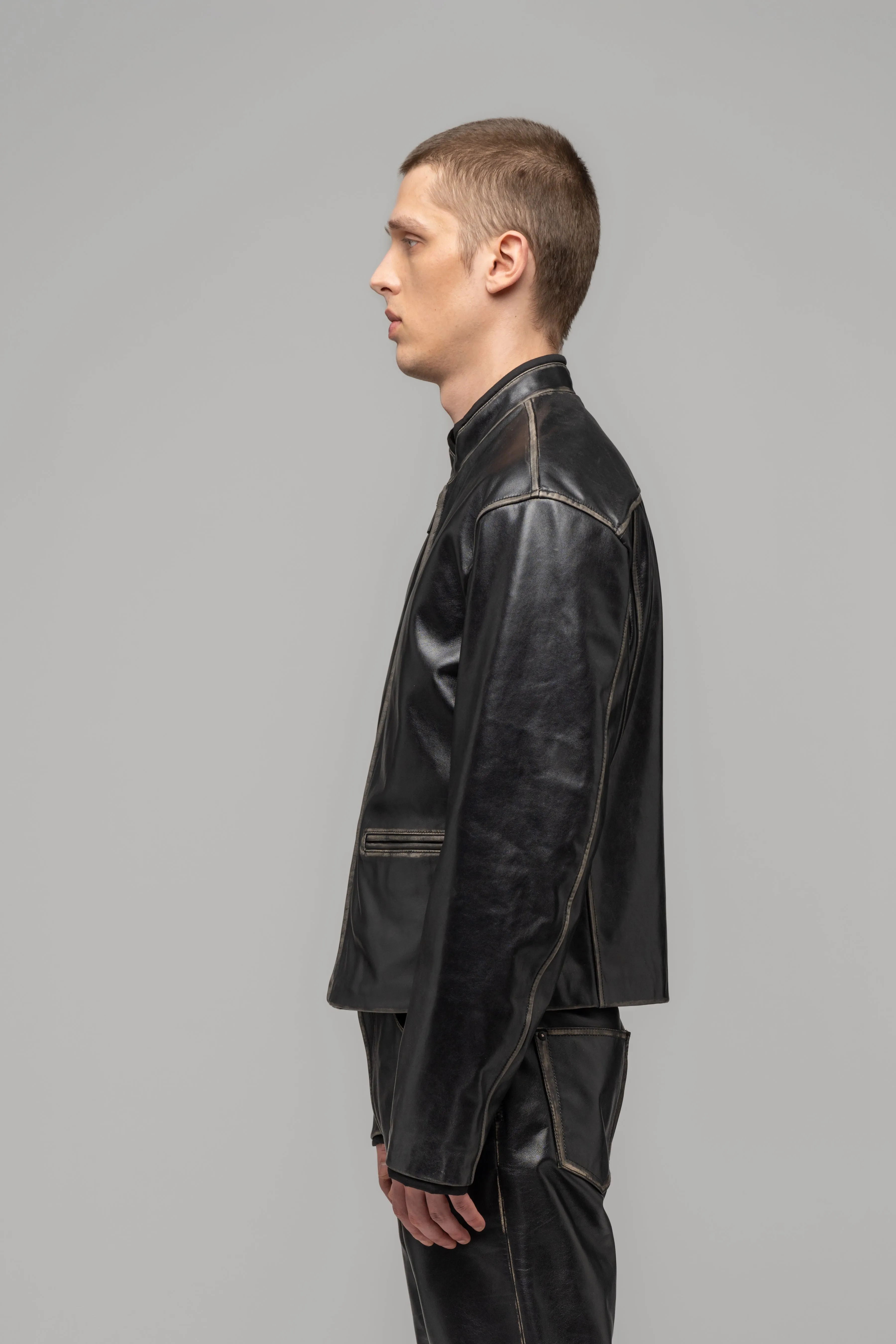 "UMA" LEATHER BIKER JACKET