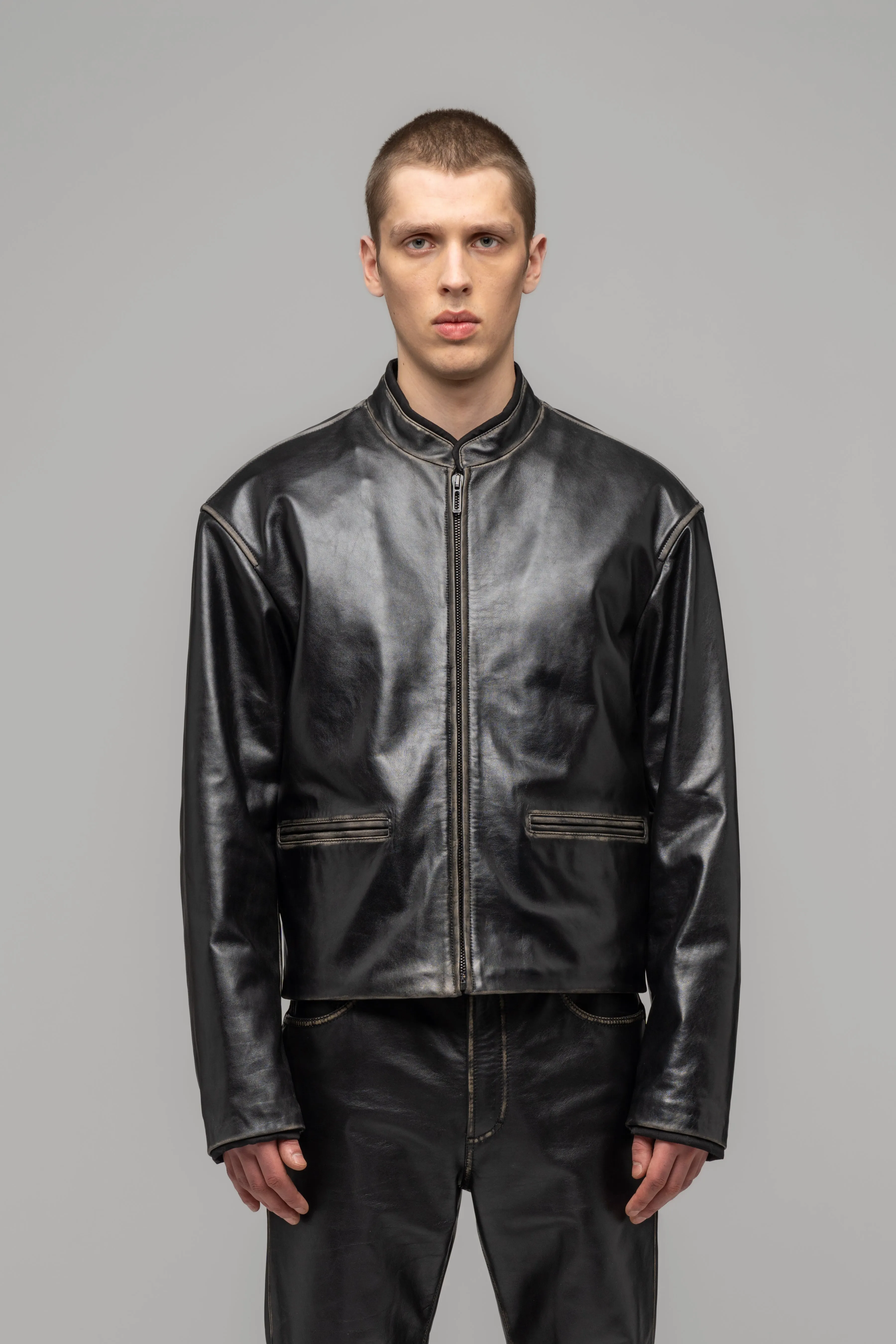 "UMA" LEATHER BIKER JACKET