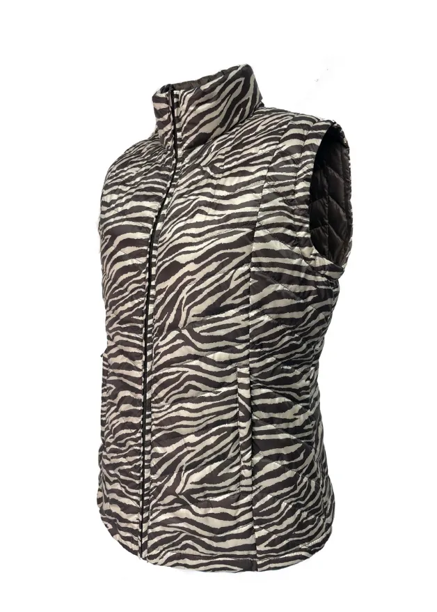 Reversible Chocolate/ Zebra Duck Down Vest