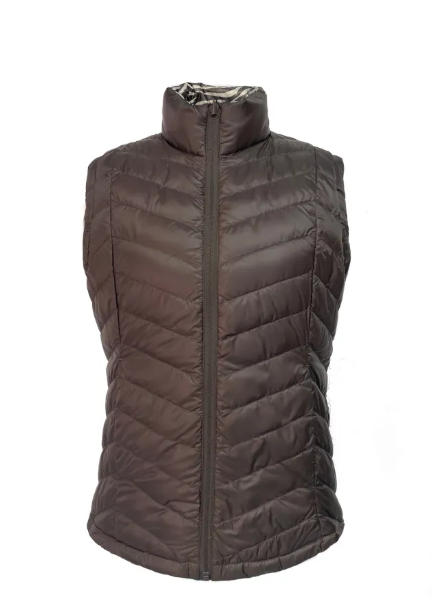 Reversible Chocolate/ Zebra Duck Down Vest