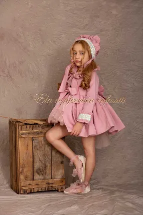 Rosy Mauve Coat and Bonnet