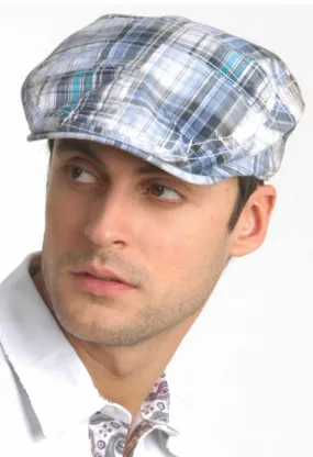 Sakkas Men's Quilted Plaid Newsboy Ivy Flat Cap