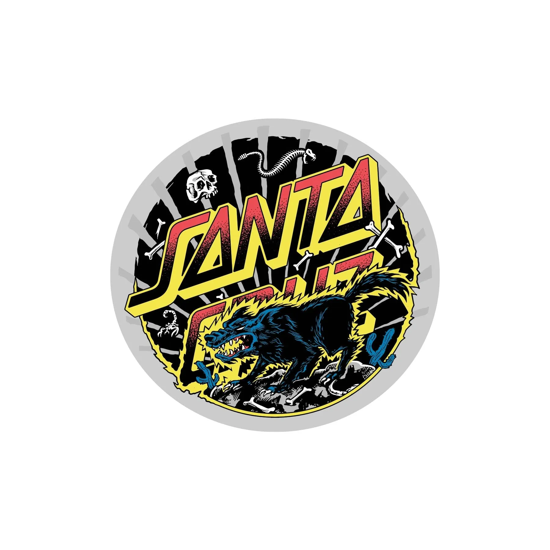 SANTA CRUZ KENDALL "WOLF DOT" 4" x 3.75" STICKER