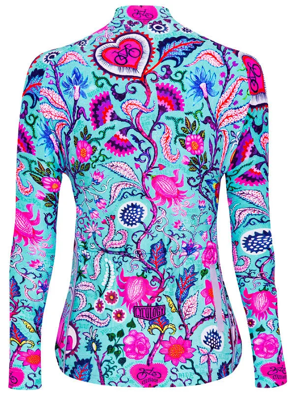 Secret Garden Women's Winter Long Sleeve Jersey Aqua