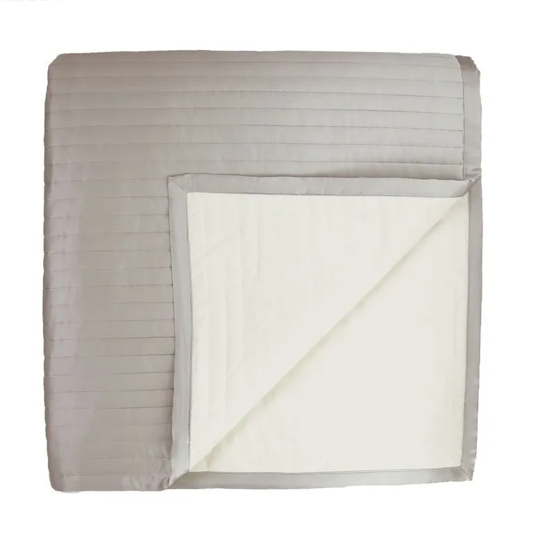 Silver Charmeuse Channel Quilted Bedding by Ann Gish