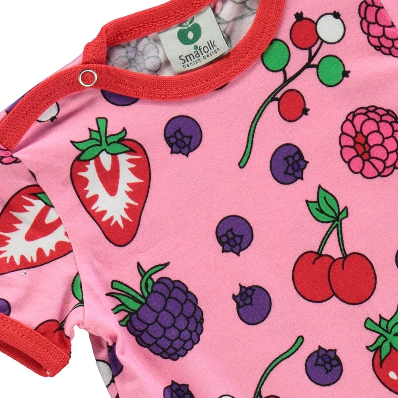 Småfolk Sea Pink Short Sleeve Jumpsuit With Berries