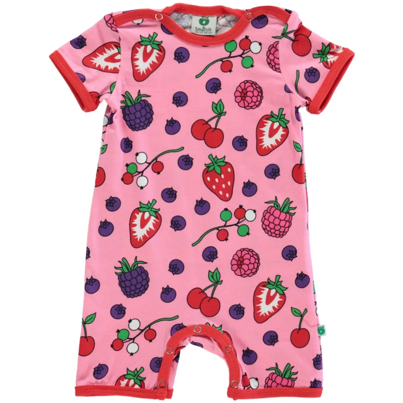 Småfolk Sea Pink Short Sleeve Jumpsuit With Berries