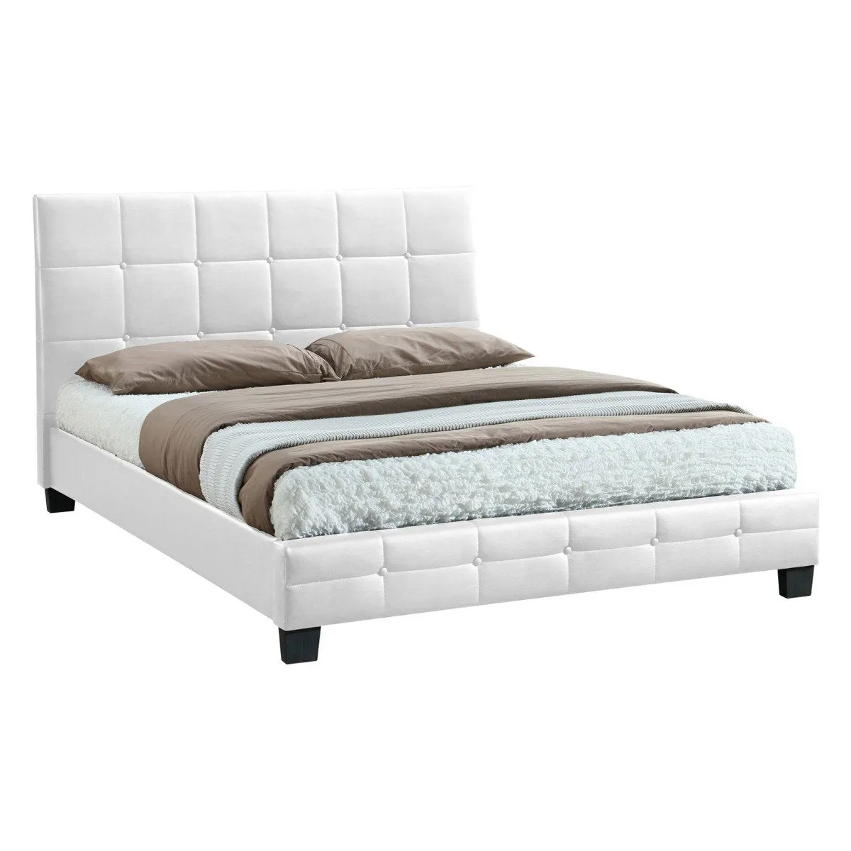 Soho PU Leather Double Bed Frame White