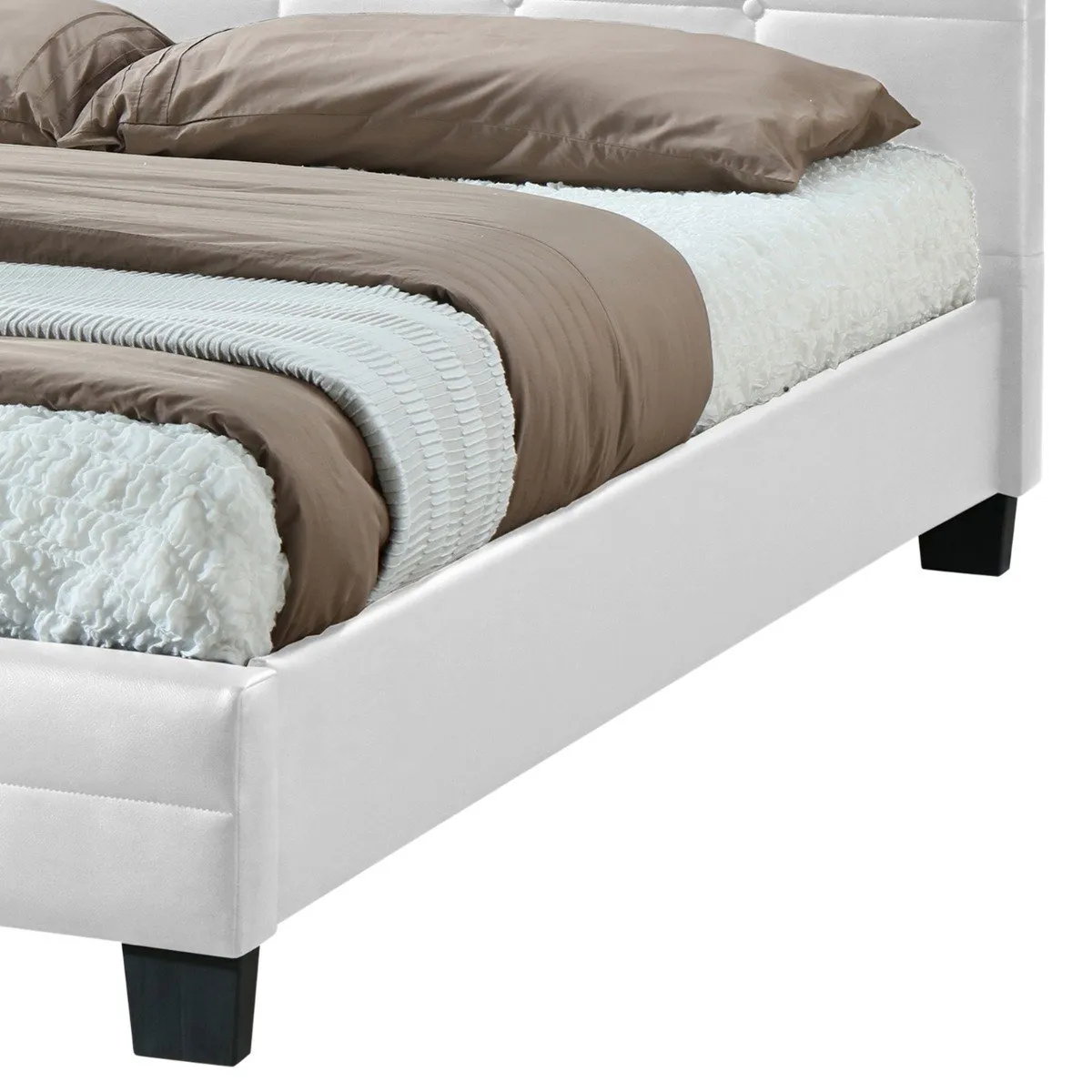 Soho PU Leather Double Bed Frame White