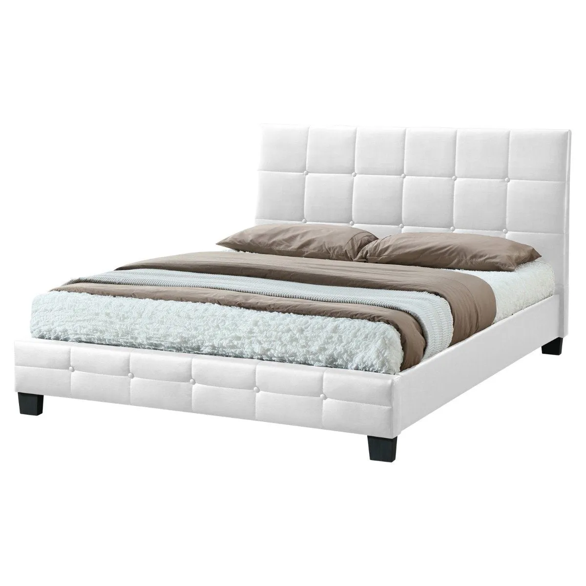 Soho PU Leather Double Bed Frame White