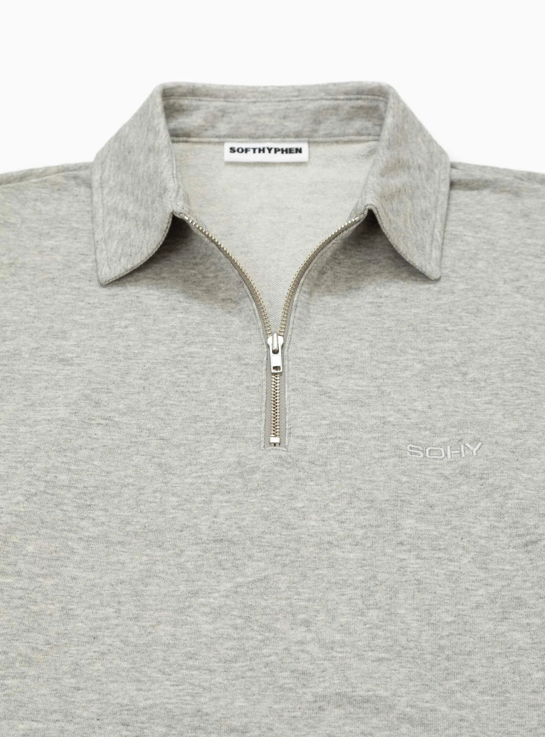 SOHY Quarter Zip Polo Shirt Grey