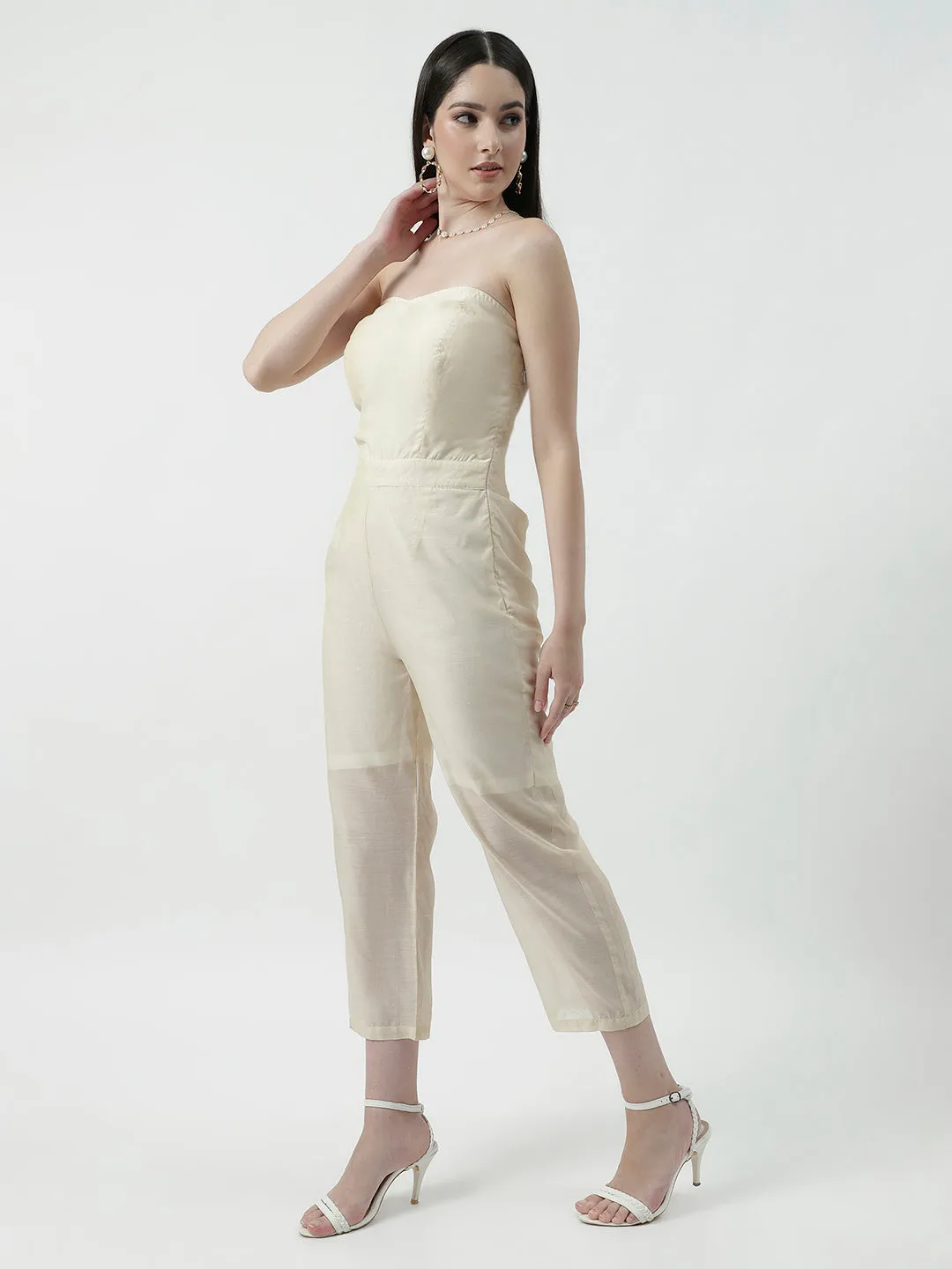 Solid Tube Off-Shoulder Jumpsuit