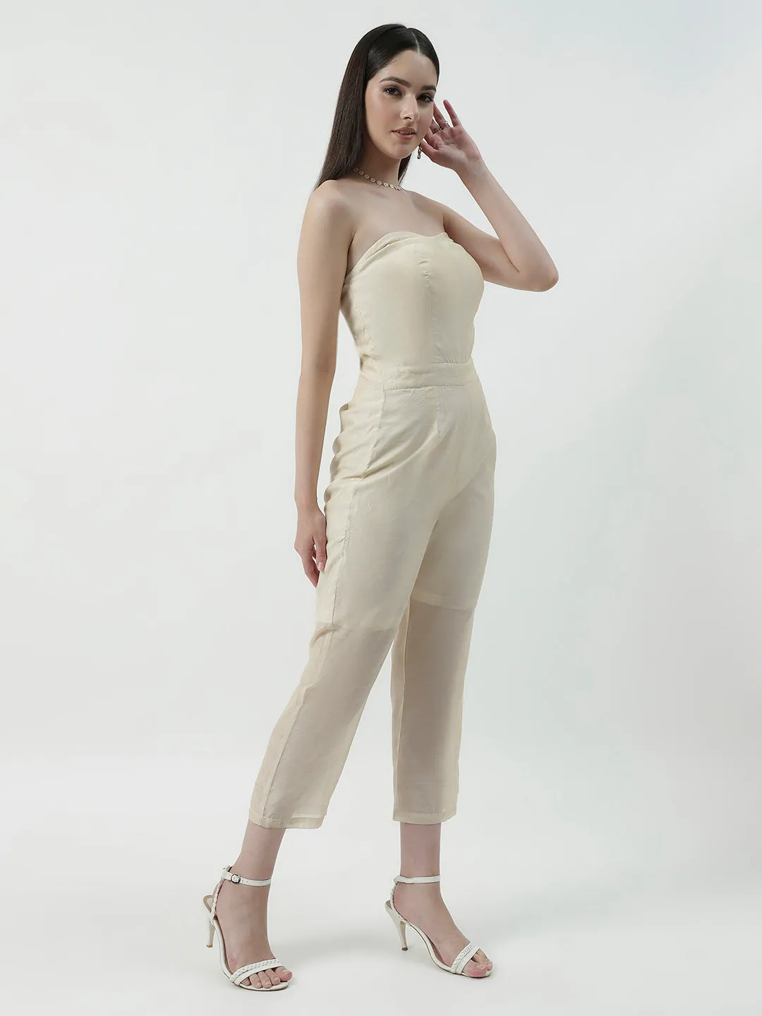 Solid Tube Off-Shoulder Jumpsuit