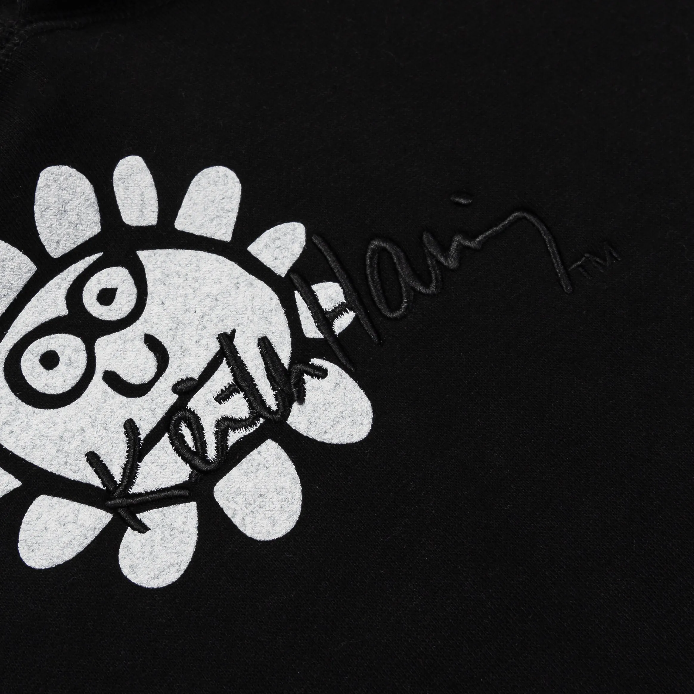 SP x Keith Haring White Flower Pullover Mens Hoodie (Black/White)