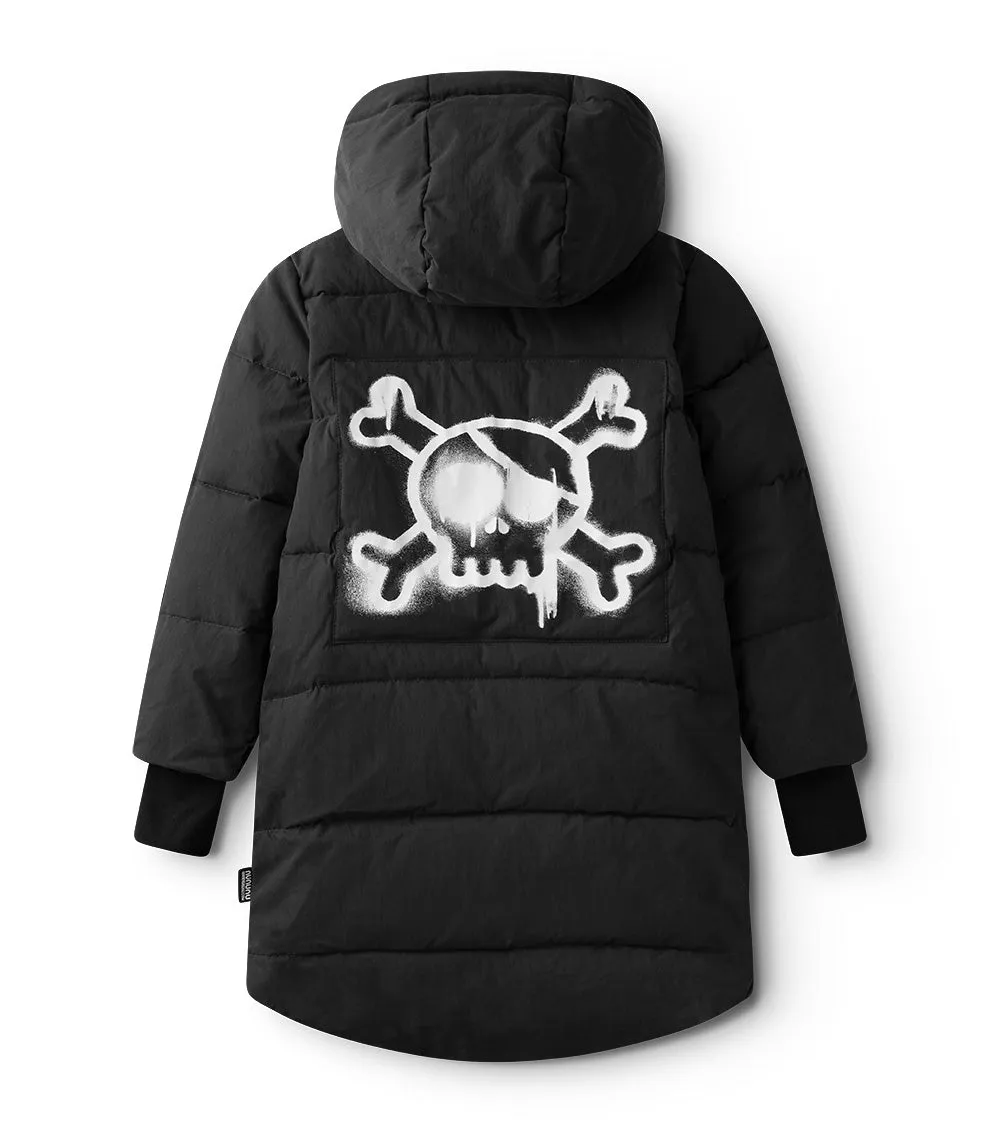 sprayed skull parka down coat