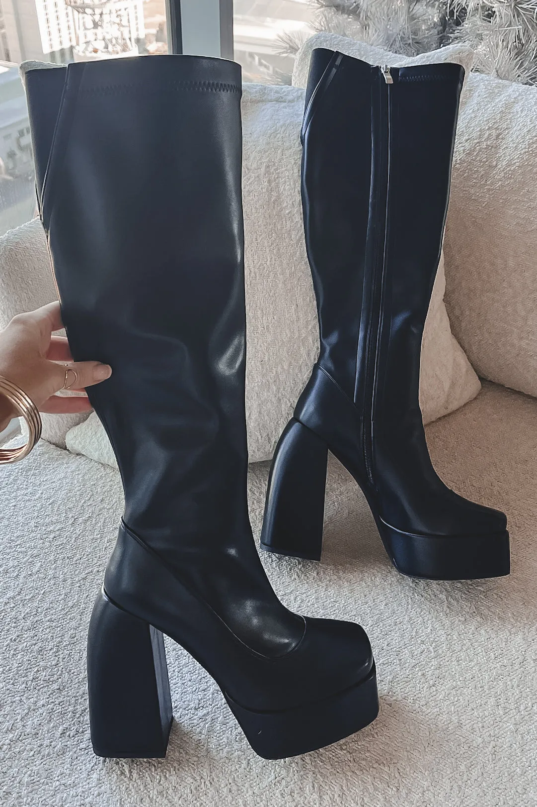 Standards High Heel Higher Leather Platform Boot