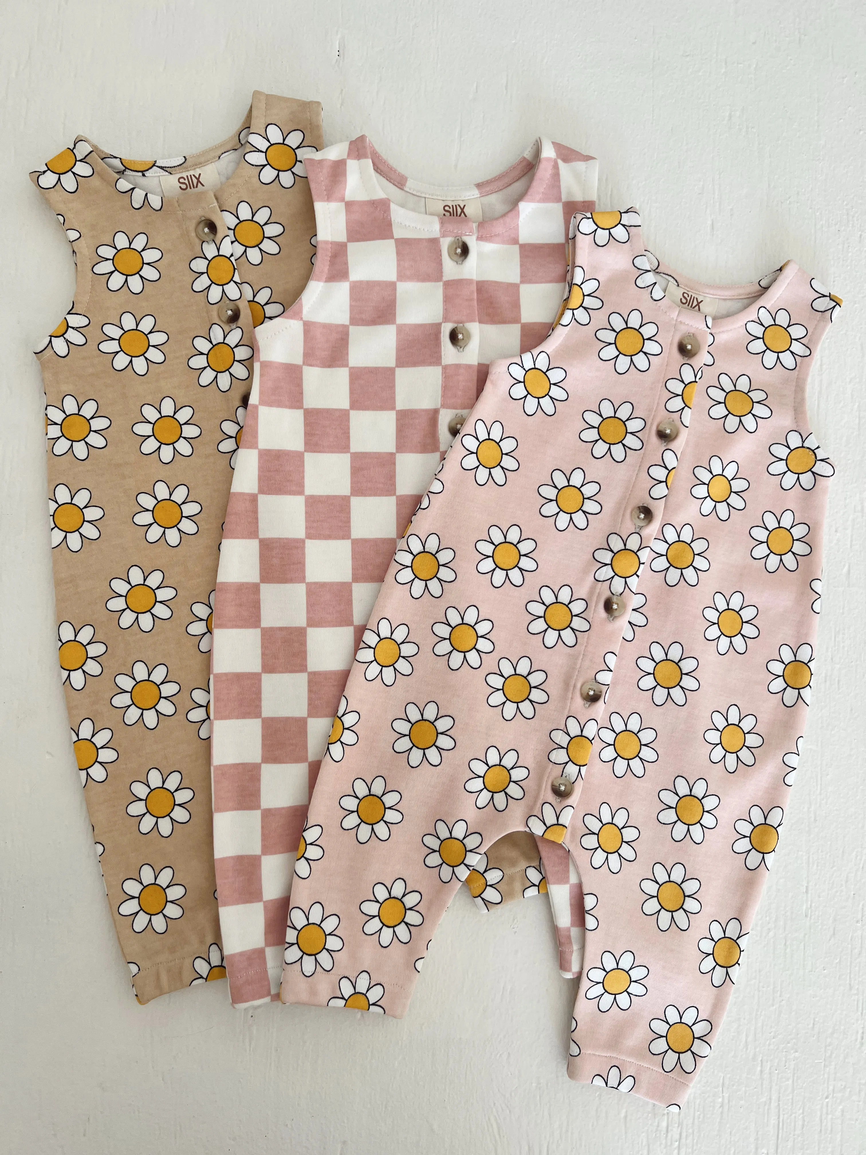 Strawberry Shortcake Checkerboard / Organic Bay Jumpsuit