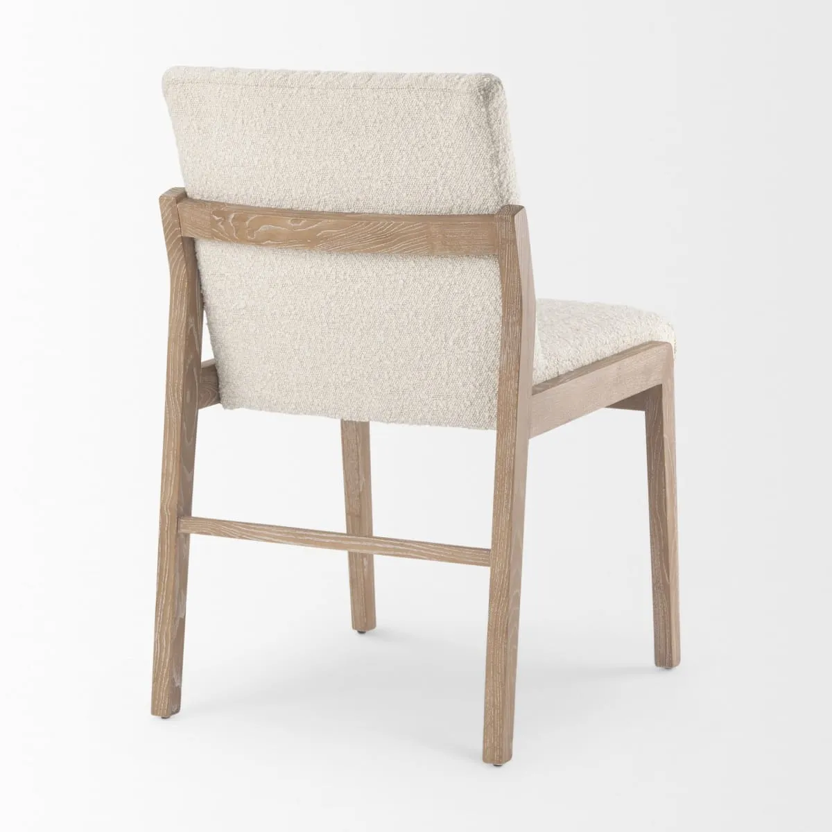 Tahoe Dining Chair Cream Bouclé Fabric | Light Brown Wood | Armless