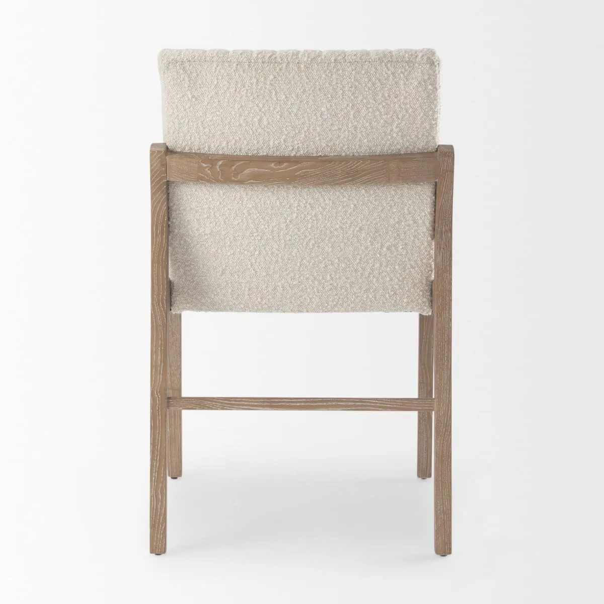 Tahoe Dining Chair Cream Bouclé Fabric | Light Brown Wood | Armless