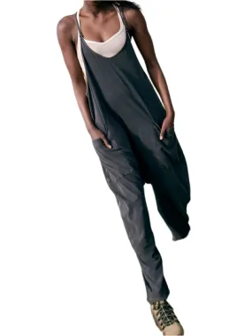 TEEK - Oversized Racerback Onesie Pocketed Jumpsuit