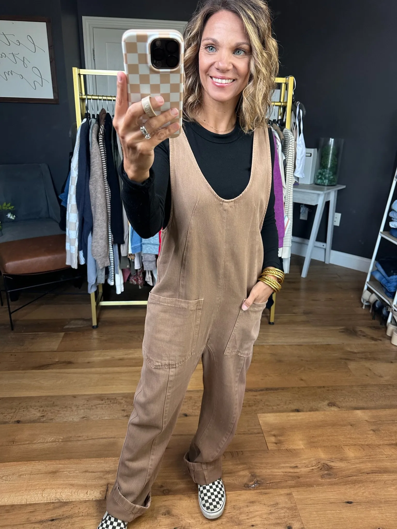 The Nina Pocket Jumpsuit - Mocha