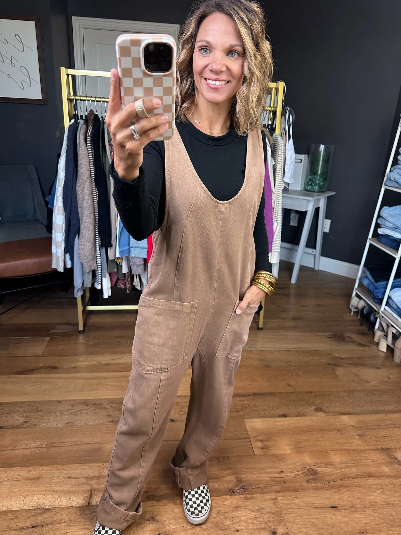 The Nina Pocket Jumpsuit - Mocha