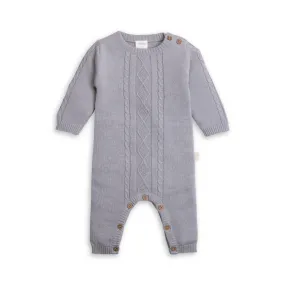 Tiny Twig Cable Knit Growsuit - Drizzle