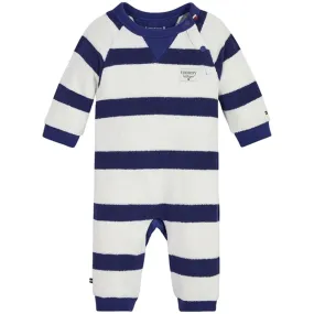 Tommy Hilfiger Baby Striped Towelling Jumpsuit Pilot Blue / Ancient White Stripe