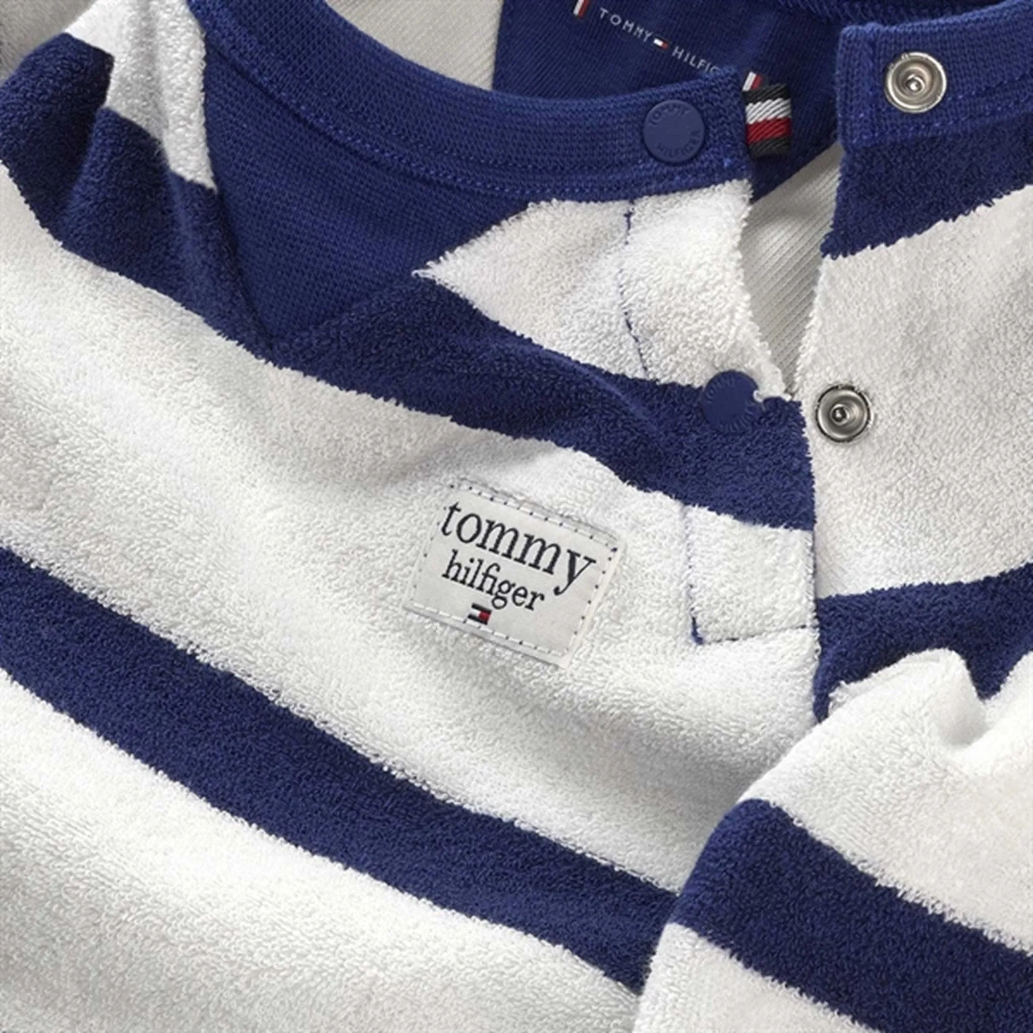 Tommy Hilfiger Baby Striped Towelling Jumpsuit Pilot Blue / Ancient White Stripe