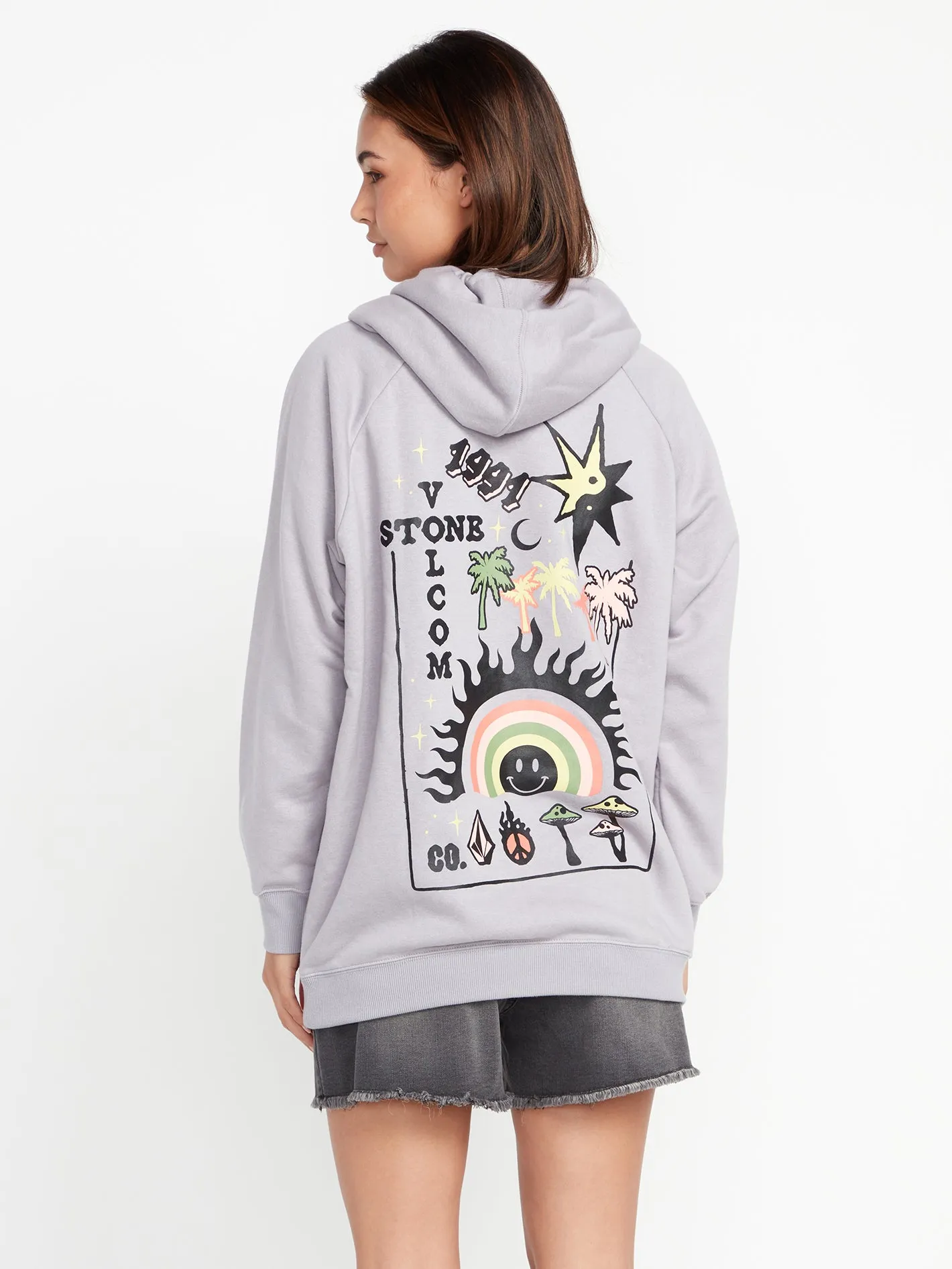 Truly Stoked Boyfriend Pullover Sweatshirt - Moonbeam