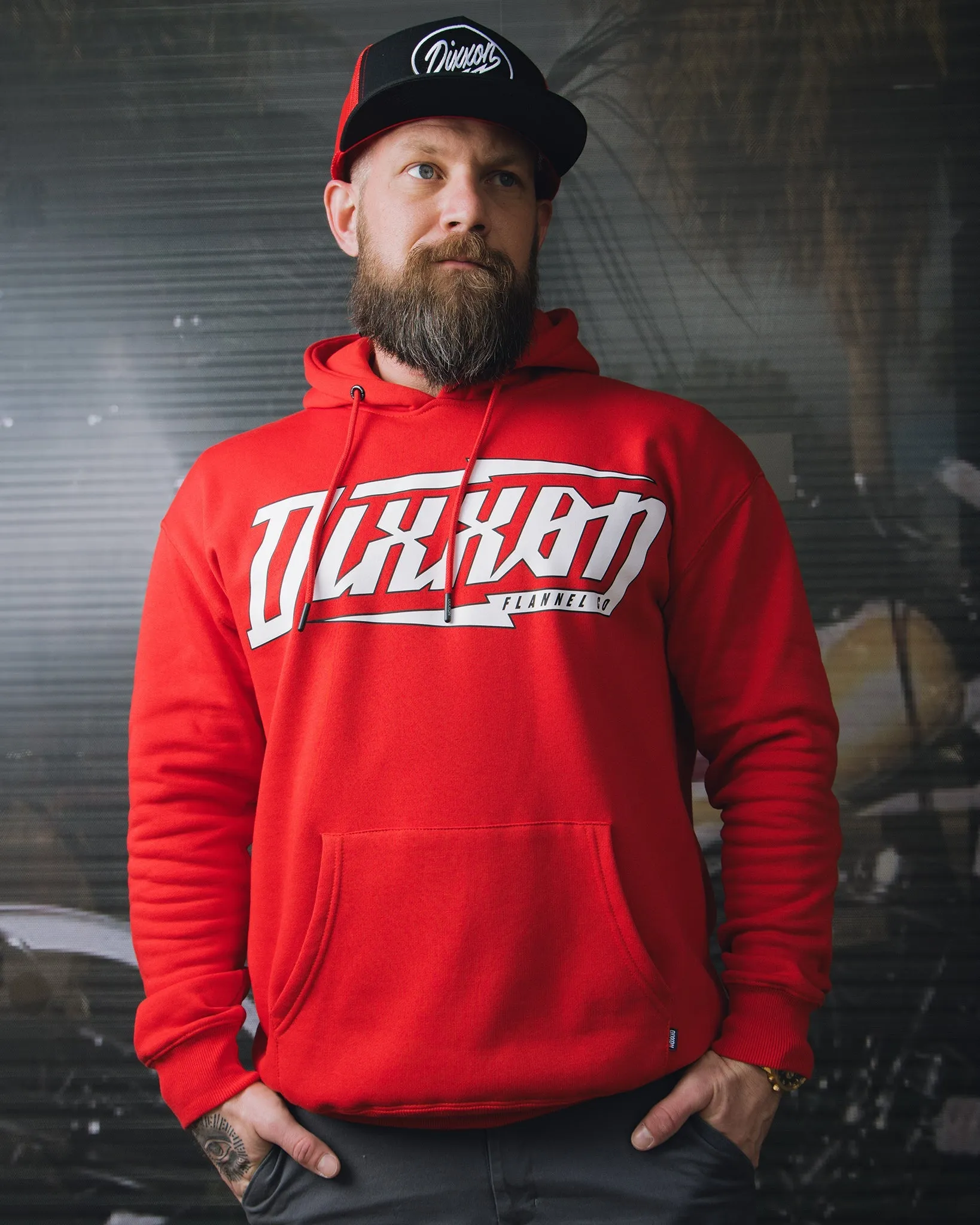 White Bolt Pullover Hoodie - Red