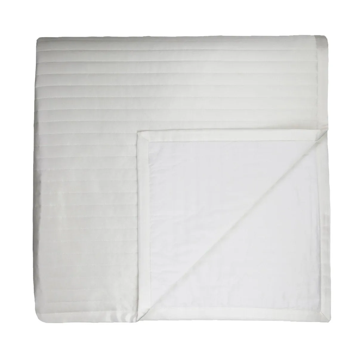 White Charmeuse Channel Quilted Bedding by Ann Gish