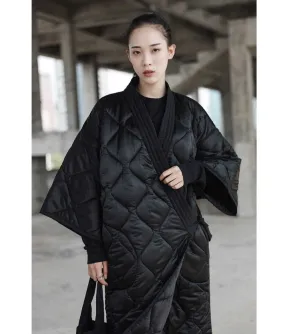 Winter Kimono Black Long Coat