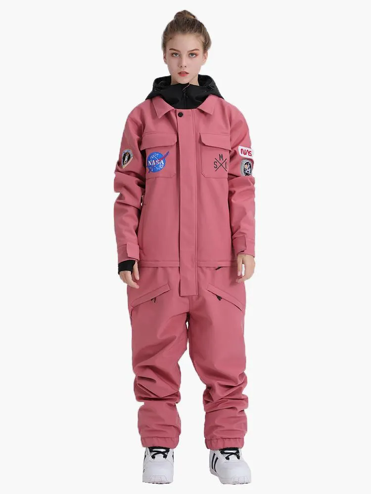 Women's Slope Star Pink One Piece Snowboard Suit Jumpsuit