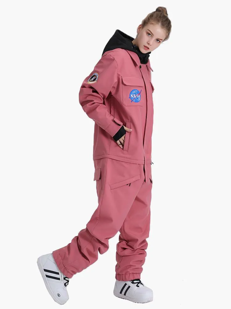 Women's Slope Star Pink One Piece Snowboard Suit Jumpsuit