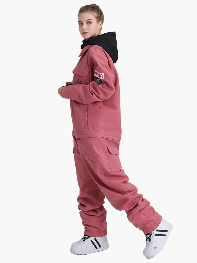 Women's Slope Star Pink One Piece Snowboard Suit Jumpsuit