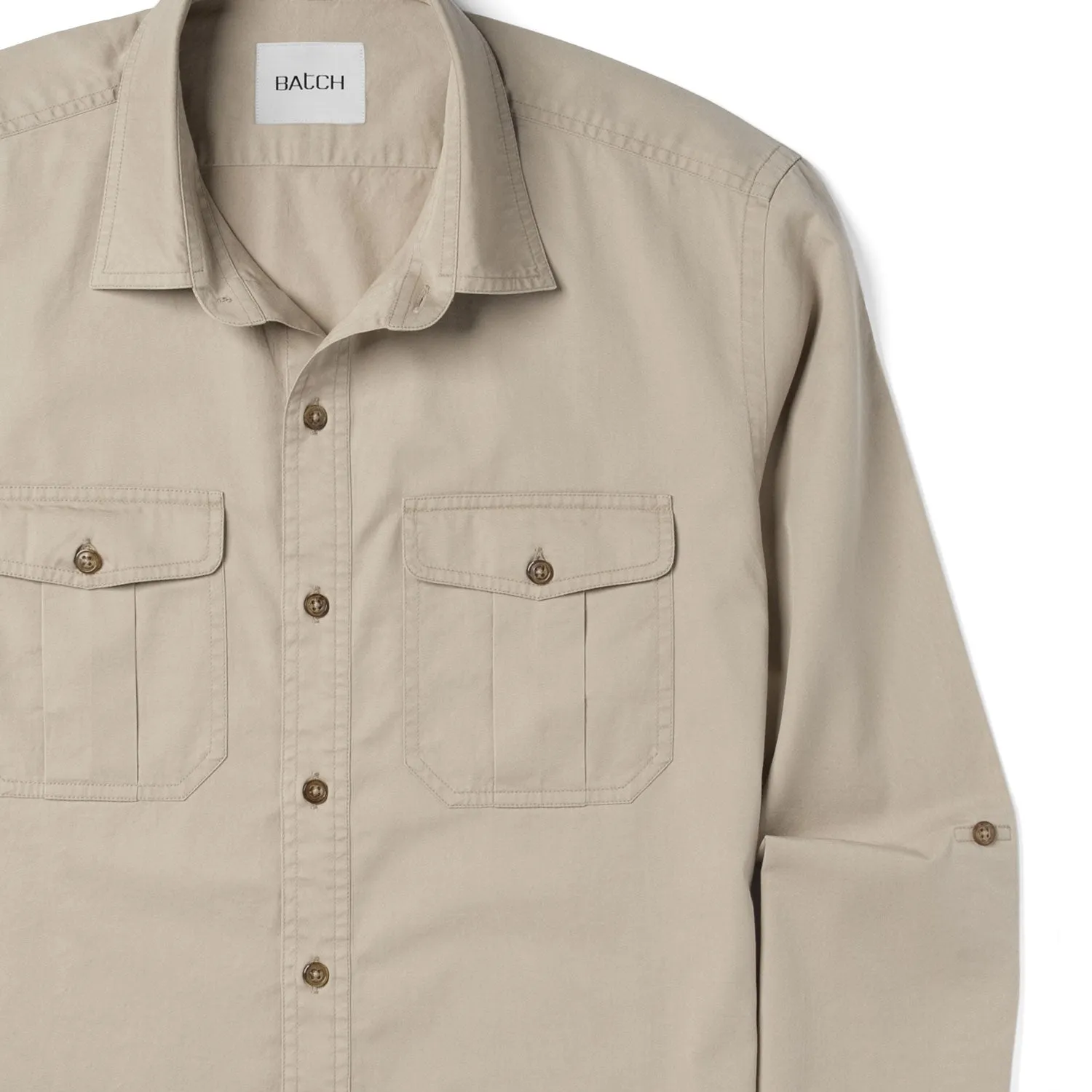 Work Utility Shirt – Desert Sand Cotton Twill