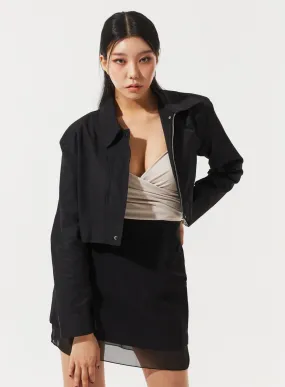 Zip-Up Cropped Jacket IM329